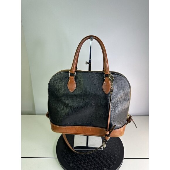 Dooney & Bourke Leather Satchel Bag All Weather Crossbody Bag Black - Picture 3 of 12